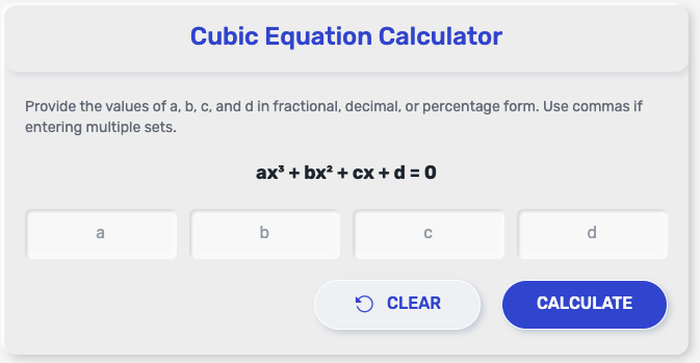 Cubic Equation Calculator
